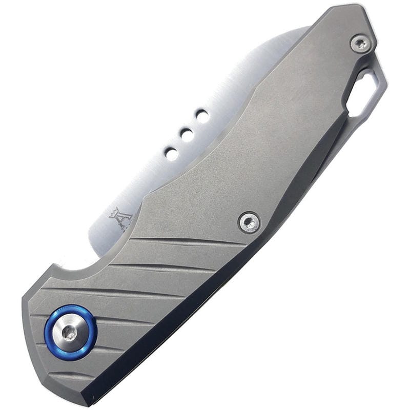 MKM Knives Root UK EDC Folding Knife - 2.8" M390 Satin Sheepsfoot Blade Titanium Handle