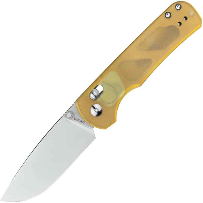 Oknife Rubato 4 Rail Lock Folding Knife - 4" S35VN Blade Yellow PEI Handle