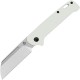 QSP Penguin UK EDC Slipjoint Folding Knife - 3" 14C28N Satin Sheepsfoot Blade White G10 Handle