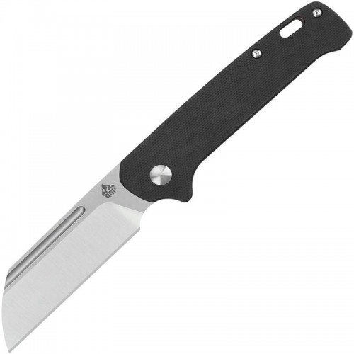 QSP Penguin UK EDC Slipjoint Folding Knife - 3" 14C28N Satin Sheepsfoot Blade Black G10 Handle