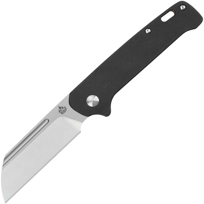 QSP Penguin UK EDC Slipjoint Folding Knife - 3" 14C28N Satin Sheepsfoot Blade Black G10 Handle