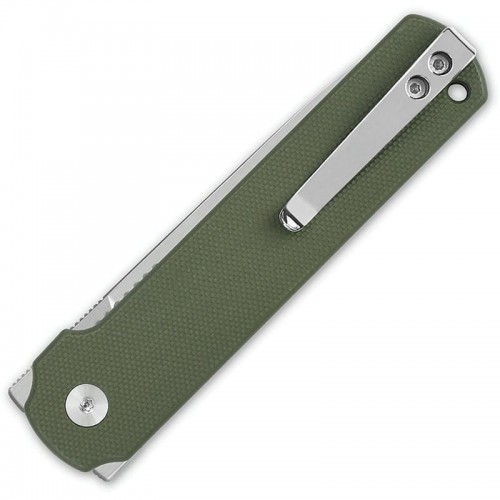 QSP Lark Knife - 3.15" 14C28N Satin DP Blade Green G10 Handle