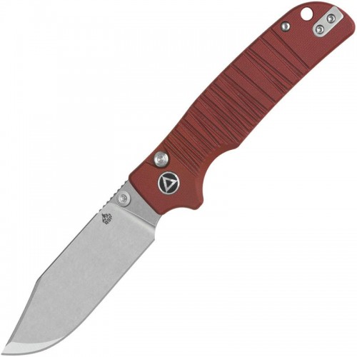 QSP Kali Folding Knife - 3.25" 14C28N Blade Dark Red Milled G10 Handle