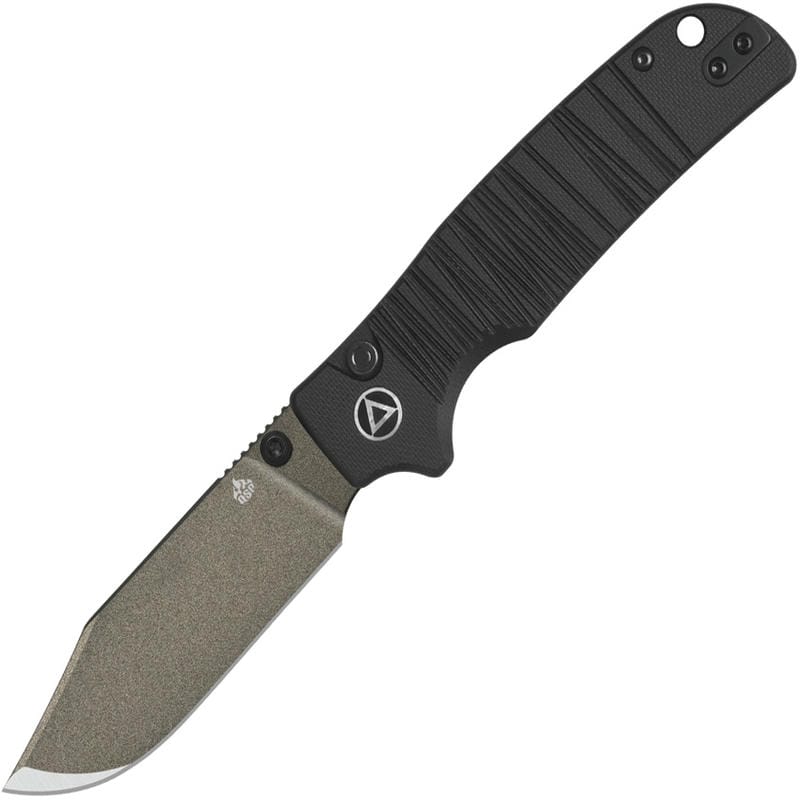 QSP Kali Folding Knife - 3.25" 14C28N Champagne Blade Black Milled G10 Handle