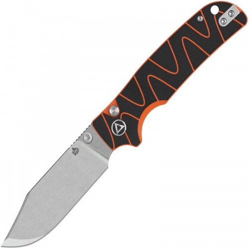 QSP Kali Folding Knife - 3.25" 14C28N Blade Black and Neon Orange Milled G10 Handle