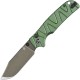 QSP Kali Folding Knife - 3.25" 14C28N Champagne Blade Green Milled G10 Handle