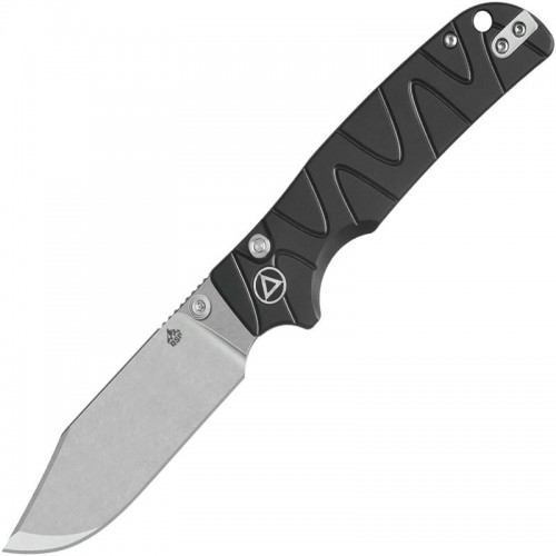 QSP Kali Folding Knife - 3.25" 14C28N Blade Black Milled Aluminum Handle