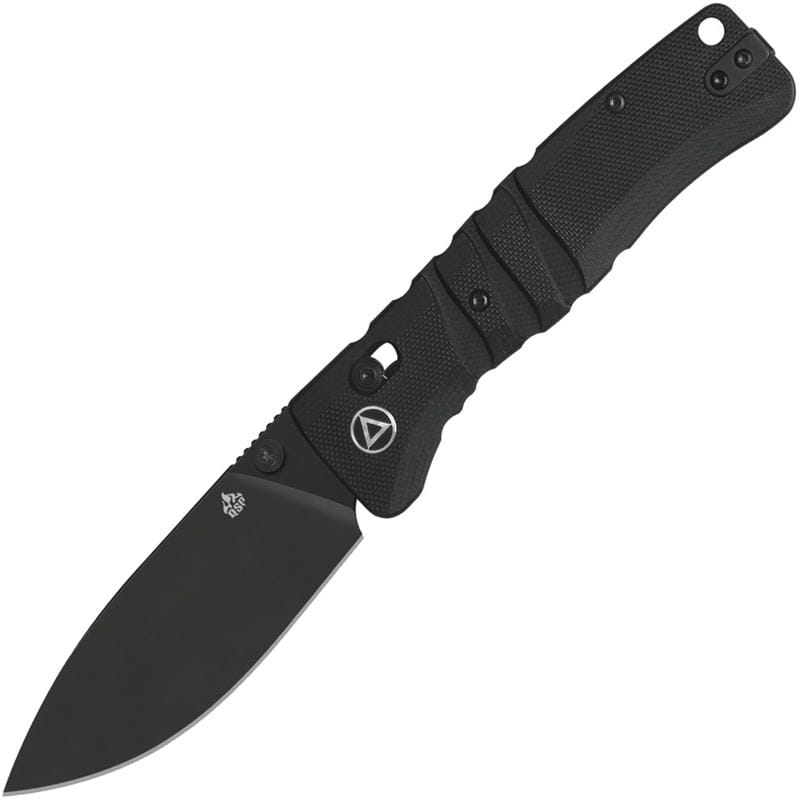 QSP Ripley Glyde Folding Knife - 3.5" 14C28N Black Blade Milled Black G10 Handle