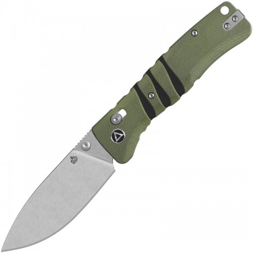 QSP Ripley Glyde Folding Knife - 3.5" 14C28N Blade Milled OD GReen G10 Handle