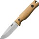 Reiff Knives F3 EDC Fixed Blade Knife - 2.9" CPM MagnaCut Coyote Tan G10 Handle Leather Sheath