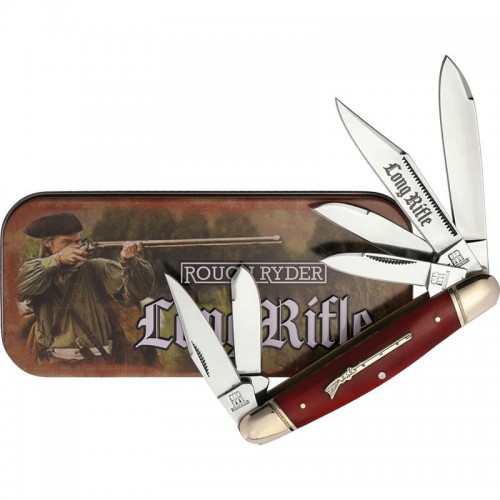 Rough Ryder Long Rifle Six Blade Stockman Folding Knife