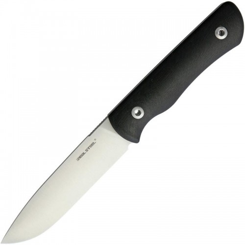 Real Steel Bushcraft Plus - 4.53" Convex Grind Bohler K110 (D2) Blade Black G10 Handle