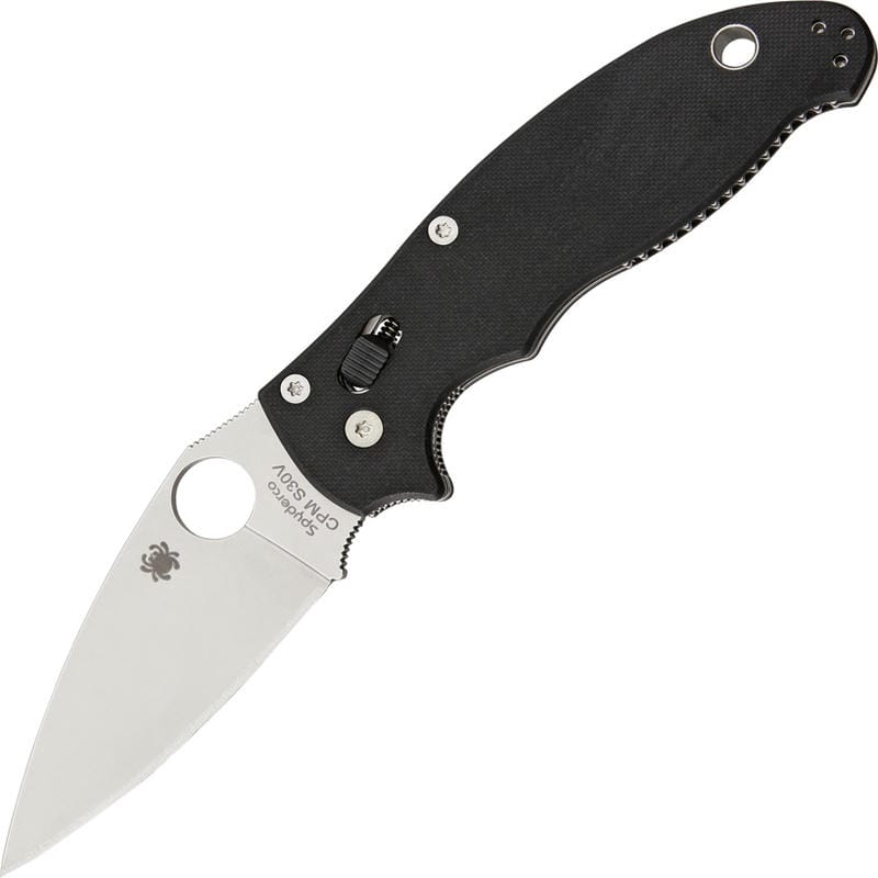 Spyderco Manix 2 Folding Knife - 3.4" Satin S30V Plain Blade G10 Handle Ball Bearing Lock