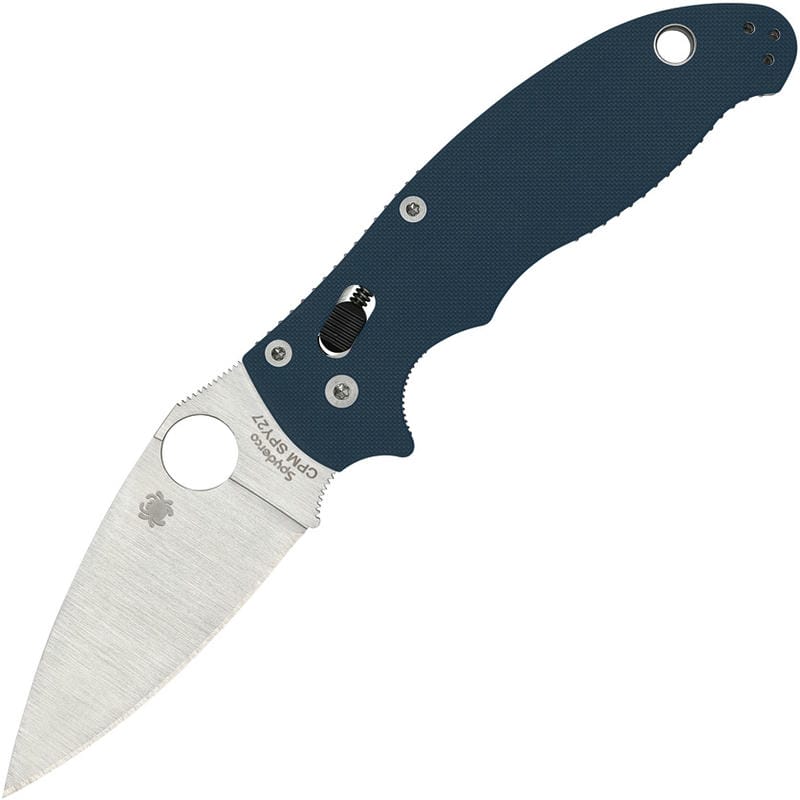 Spyderco Manix 2  - 3.37" CPM-SPY27 Plain Blade Cobalt Blue G10 Handle