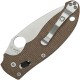 Spyderco Manix 2 Folding Knife - 3.37" CPM-CruWear Satin Plain Blade Brown Canvas Micarta Handle