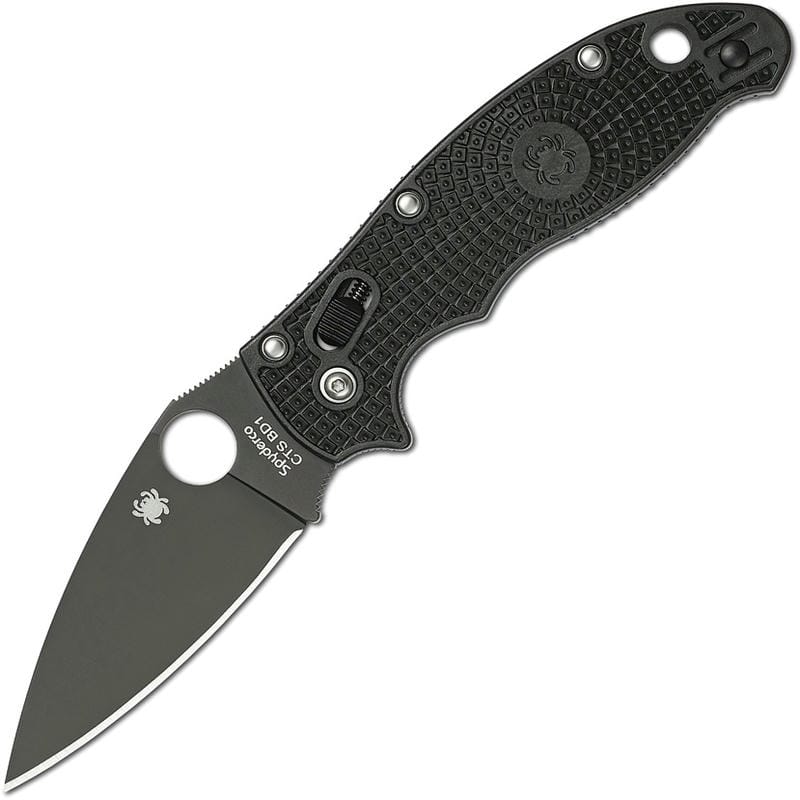 Spyderco Manix 2 Folding Knife  - 3.38" BD-1 Black Plain Blade Black FRCP Handle