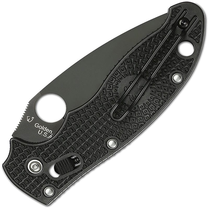Spyderco Manix 2 Folding Knife  - 3.38" BD-1 Black Plain Blade Black FRCP Handle