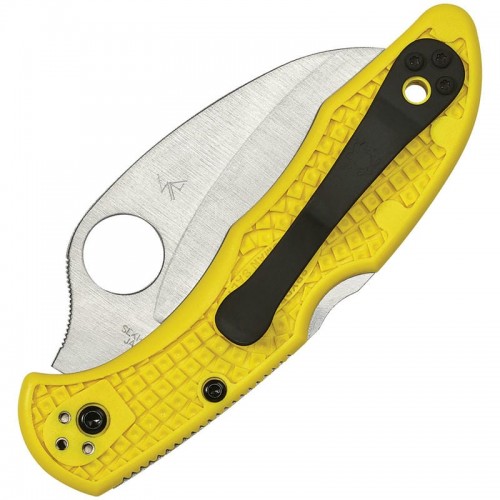 Spyderco Tasman Salt 2 Folding Knife - 2.8" H2 Rust Proof Steel Blade Yellow Handle