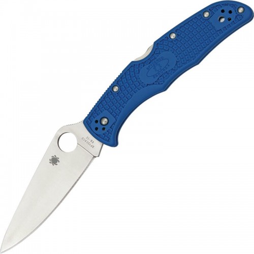 Spyderco Endura 4 Flat Ground - 3.75" VG10 Blade Blue Handle