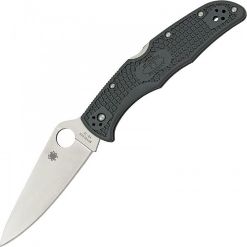 Spyderco Endura 4 Full Flat Ground - 3.75" VG10 Plain Blade Gray FRN Handle