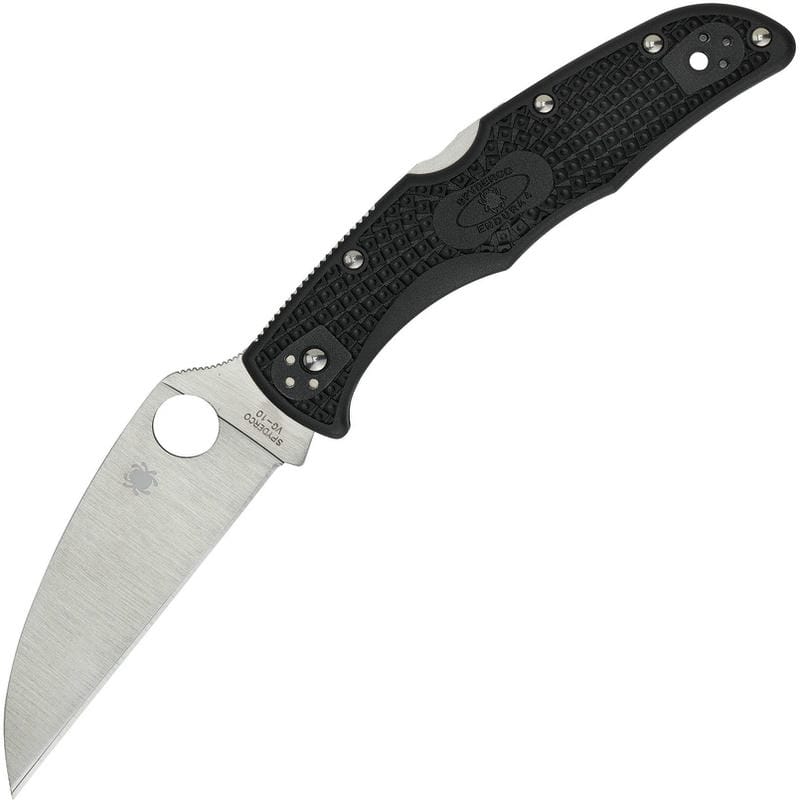 Spyderco Endura 4 Wharncliffe Folding Knife - 3.78" VG10 Satin Plain Blade Black FRN Handle