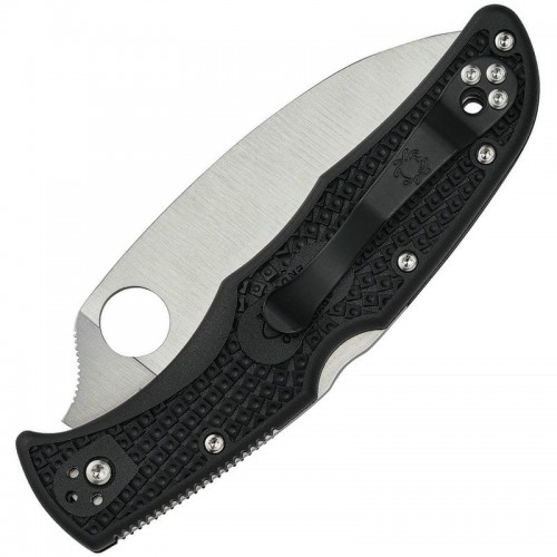 Spyderco Endura 4 Wharncliffe Folding Knife - 3.78" VG10 Satin Plain Blade Black FRN Handle