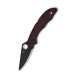 Spyderco Delica 4 LW Sprint Run Folding Knife - 2.90" Micro-Melt PD#1 Blade Burgundy FRN Handle