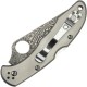 Spyderco Delica 4 Folding Knife - 2.95" VG10 Damascus Plain Blade Titanium Handle