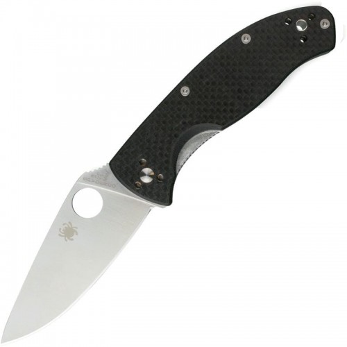 Spyderco Tenacious Folding Knife - 3.39" 8Cr13Mov Stainless Steel Blade Carbon Fiber and G10 Handle