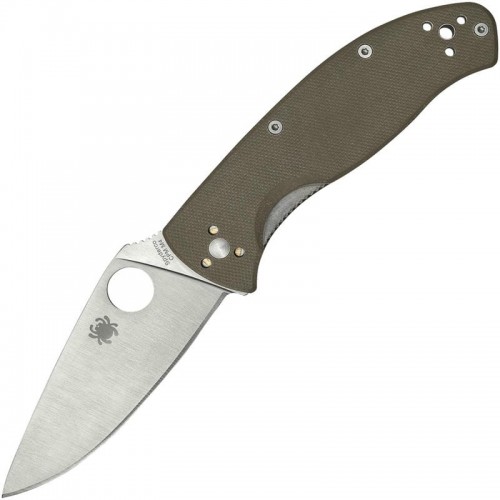 Spyderco Tenacious Folding Knife - 3.35" CPM-M4 Satin Plain Blade Brown G10 Handle