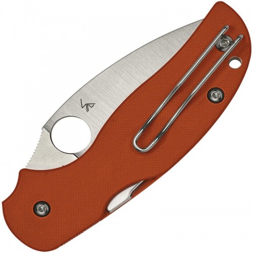 Spyderco Sage 5 Folding Knife - 3" CPM-REX 121 Satin Blade Burnt Orange G10 Handle