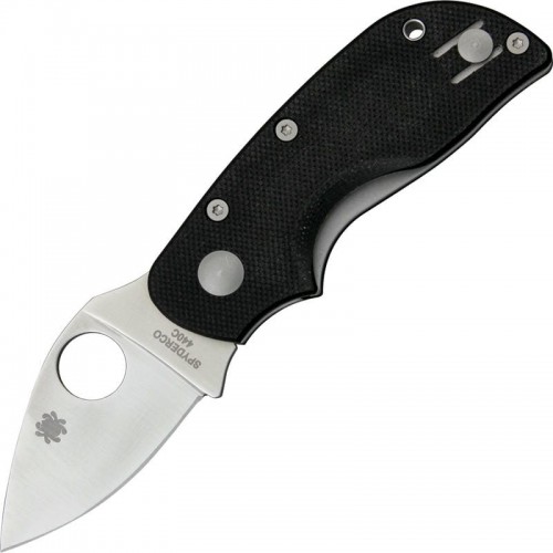 Spyderco Chicago - 2" CTS-BD1 Satin Plain Blade Black G10 Handle