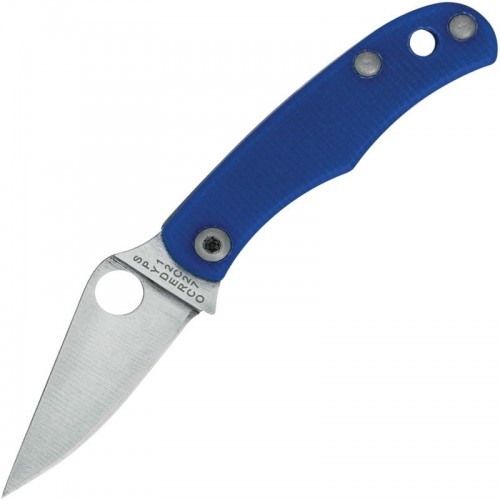 Spyderco Bug Blue UK EDC Folding Knife - 1.25" 12C27 Blade Blue G10 Handle
