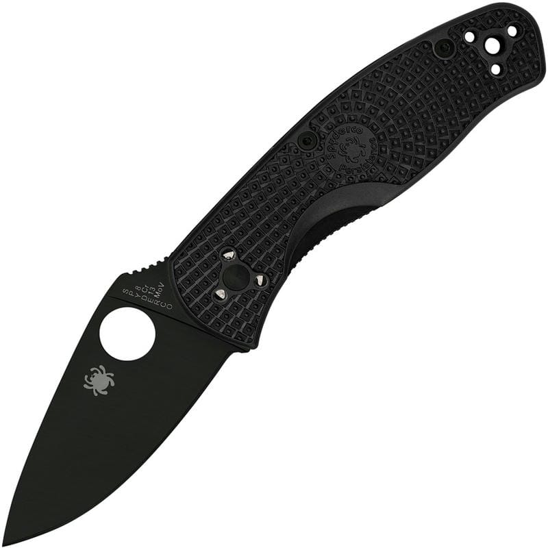 Spyderco Persistence Lightweight Folding Knife - 2.77" Black Plain Blade Black Handle