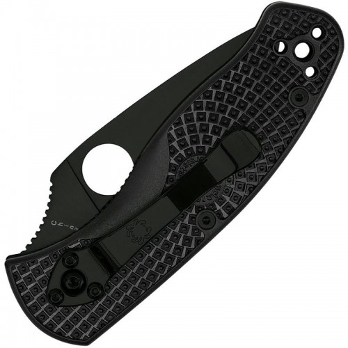 Spyderco Persistence Lightweight Folding Knife - 2.77" 8Cr13MoV Black Plain Blade Black Handle