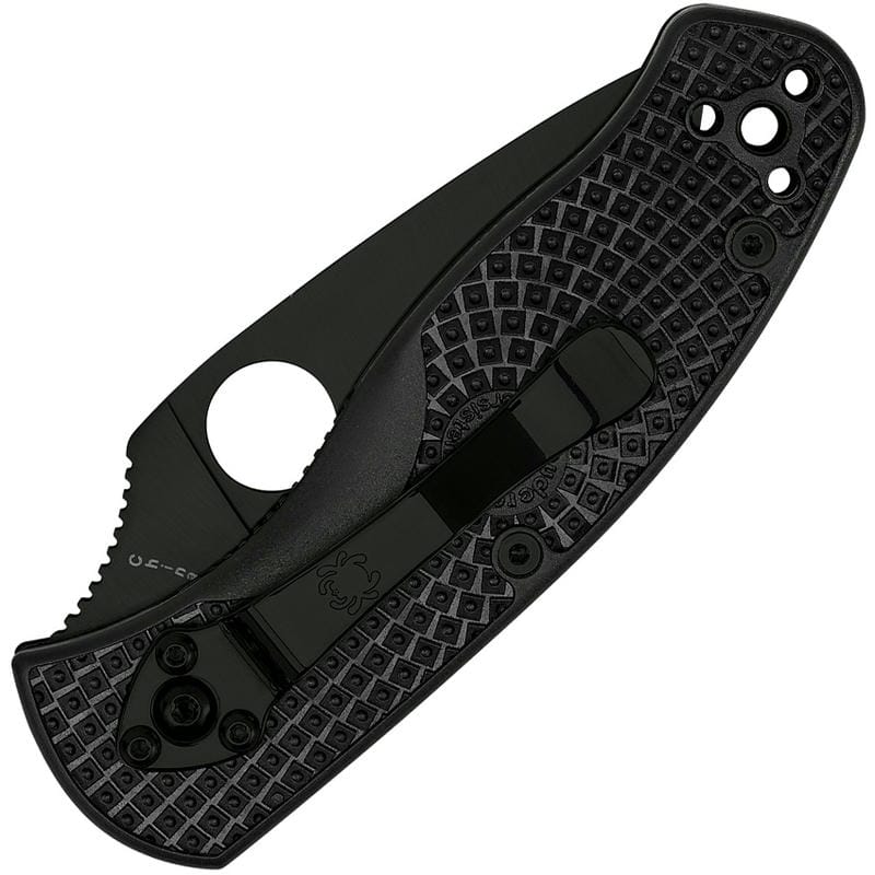 Spyderco Persistence Lightweight Folding Knife - 2.77" Black Plain Blade Black Handle