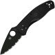 Spyderco Persistence Lightweight Folding Knife - 2.77" Black Serrated Blade, Black Handle