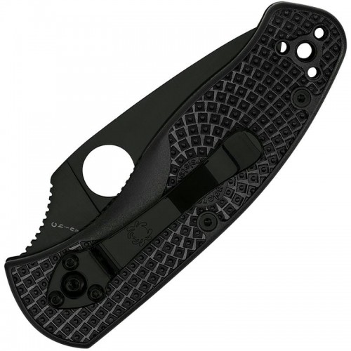 Spyderco Persistence Lightweight Folding Knife - 2.77" 8Cr13MoV Black Serrated Blade Black Handle