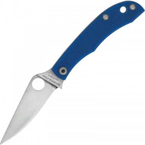 Spyderco HoneyBee Blue UK EDC Folding Knife - 1.67" 12C27 Blade Blue G10 Handle