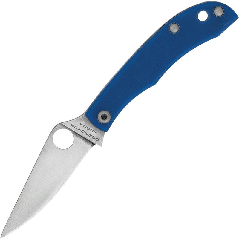 Spyderco HoneyBee Blue UK EDC Folding Knife - 1.67" 12C27 Blade Blue G10 Handle