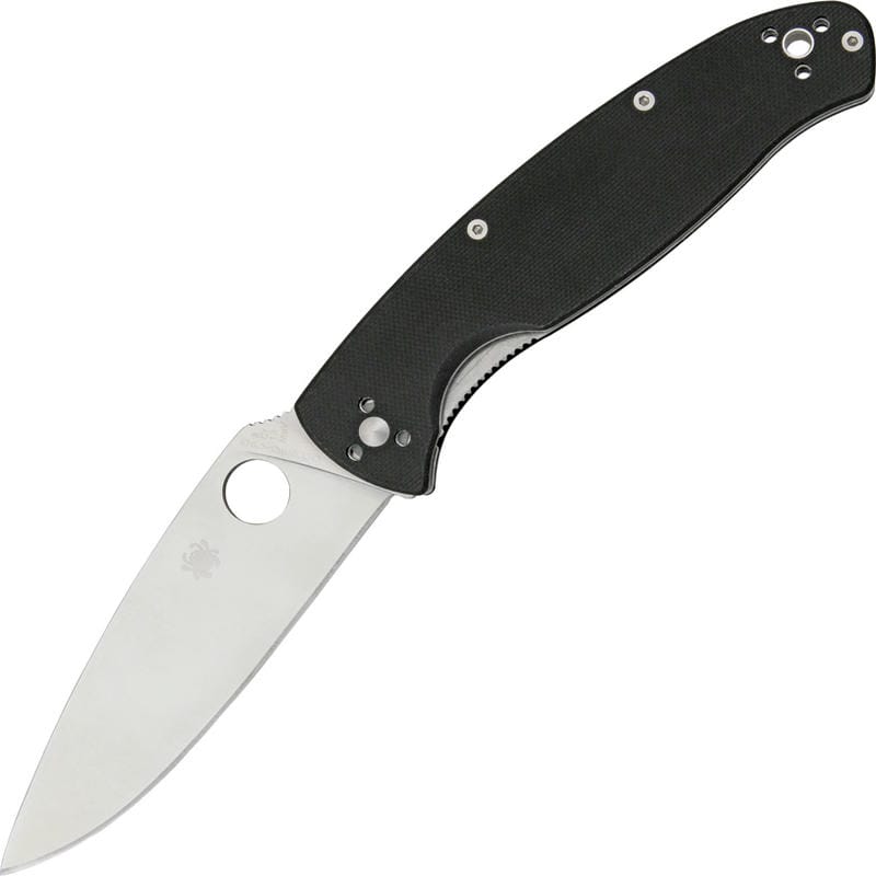 Spyderco Resilience Folding Knife 4.25" Satin Plain Blade Black G10 Handle