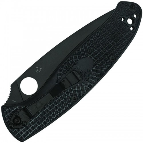 Spyderco Resilience Lightweight Folding Knife - 4.2" Black Oxide Plain Blade Black Handle