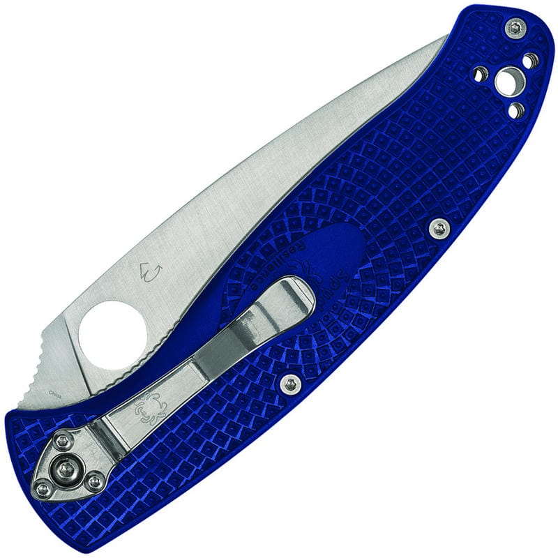 Spyderco Resilience Lightweight Folding Knife - 4.2" S35VN Plain Blade, Blue Handles