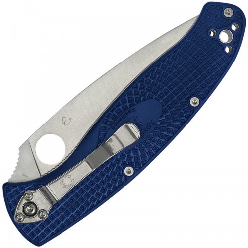 Spyderco Resilience Lightweight Folding Knife - 4.2" S35VN Combo Blade, Blue FRN Handle