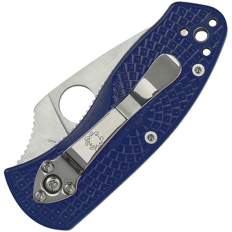 Spyderco Ambitious Lightweight Folding Knife Blue FRN Handle