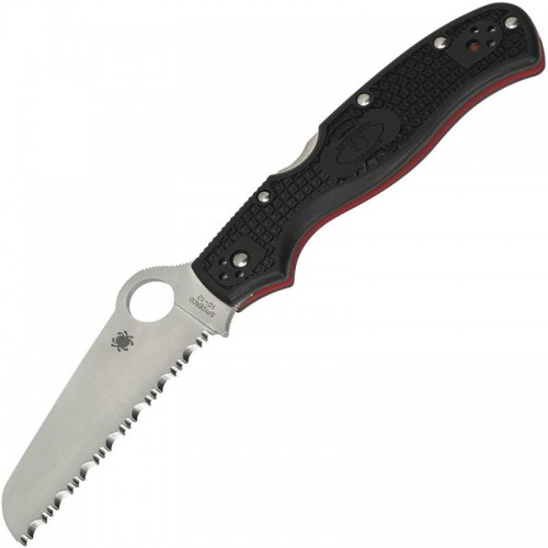 Spyderco Rescue 3 Lightweight Thin Red Line Folding Knife 