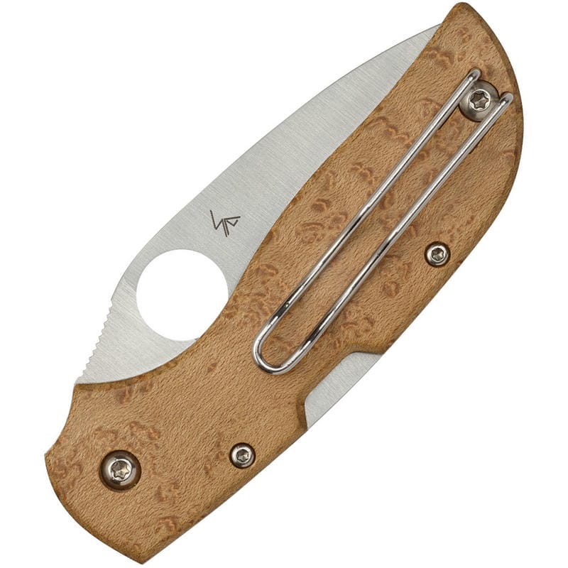 Spyderco Chaparral Folding Knife - 2.79" CTS-XHP Plain Blade Birdseye Maple Wood Handle