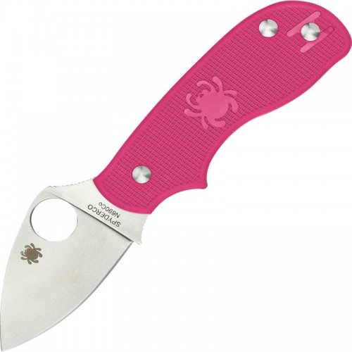 Spyderco Squeak UK EDC Folding Knife - 2" M398 Stainless Steel Blade Pink Handle