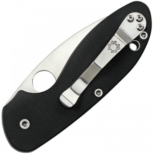 Spyderco Efficient - 3" Satin Plain Blade Black G10 Handle