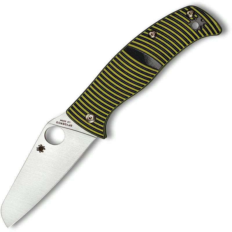 Spyderco Caribbean Salt Folding Knife - 3.7" LC200N Sheepsfoot Blade 3D Machined G10 Handle